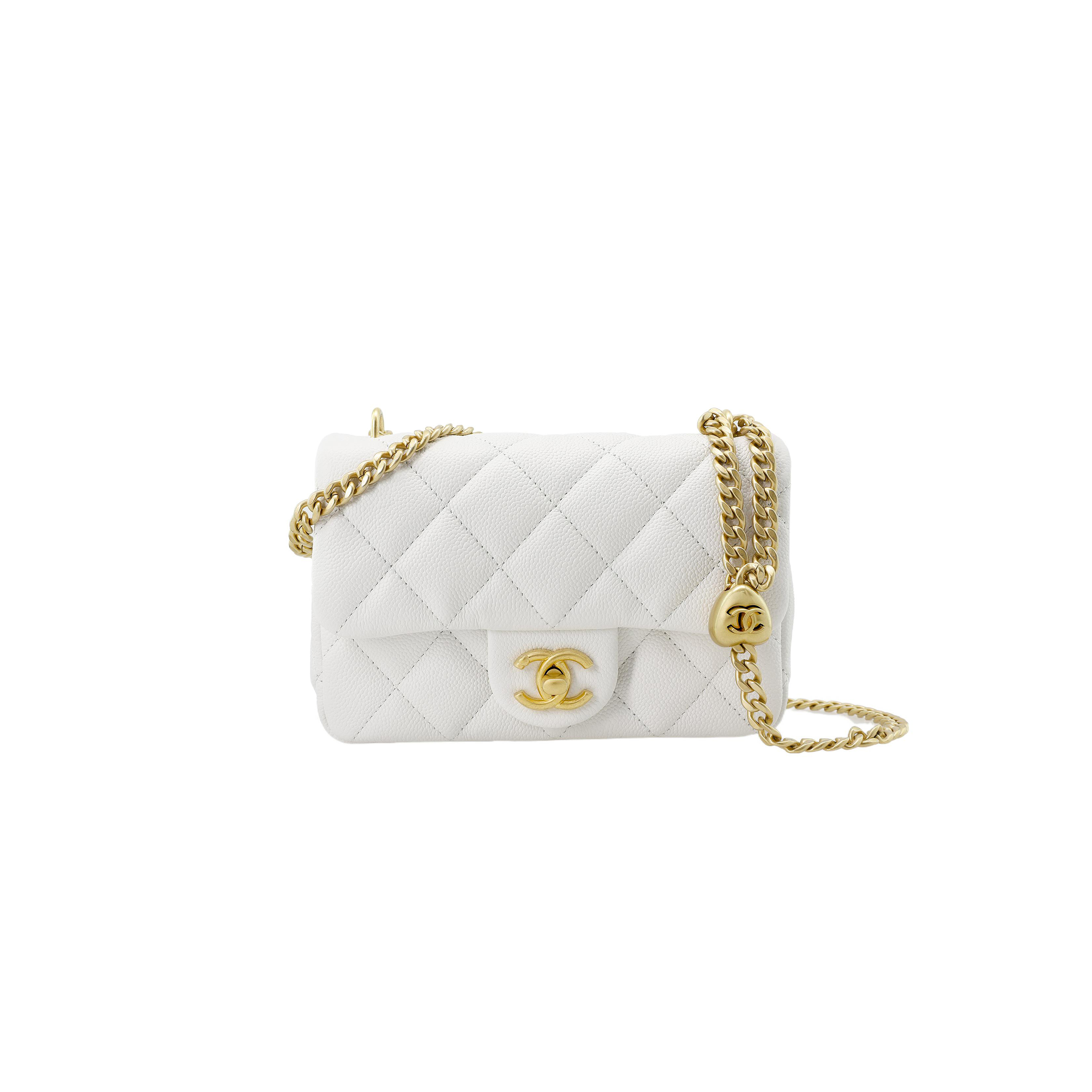 CHANEL MASTER HEART ADJUSTABLE BUCKLE COVER WHITE (19*13*5cm)
